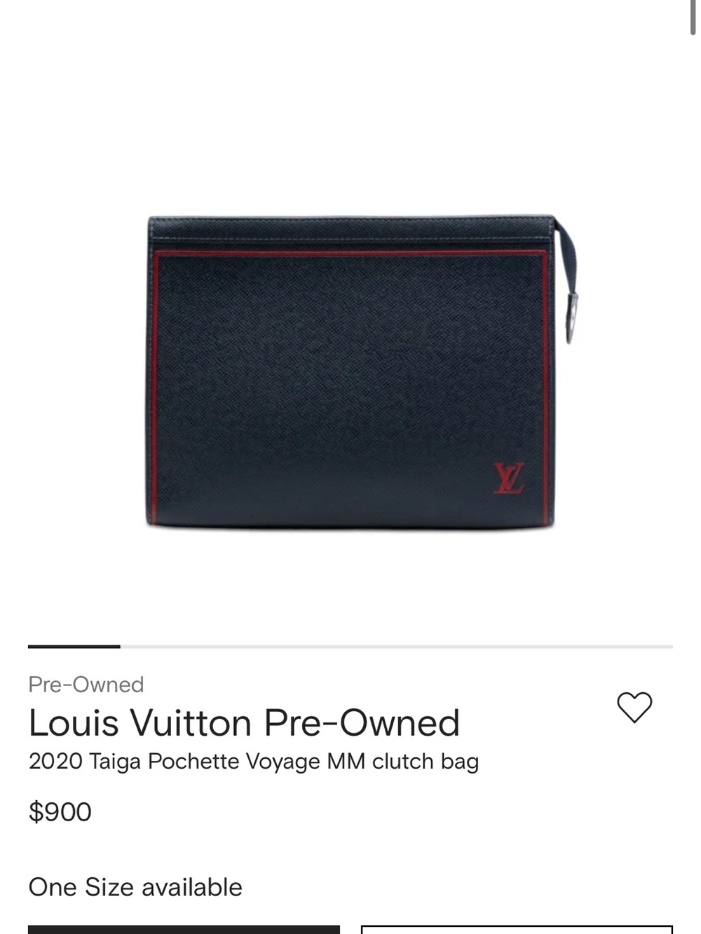 Louis Vuitton Navy and Red Taiga Pochette Voyage MM Clutch Bag